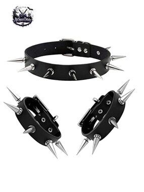 Faux Leather Spike Choker Bracelet Set Punk Gothic Rivet Cuff Bangle Wristband